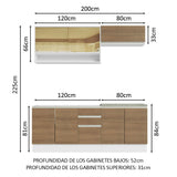 Cocina Integral Glamy 2.00 m con Mesón de Acero 03