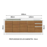 Kit 2 Muebles de Cocina Bajo Glamy 2.00 Metros