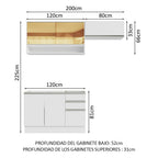Cocina Integral Glamy 2.00 Metros Blanco 08
