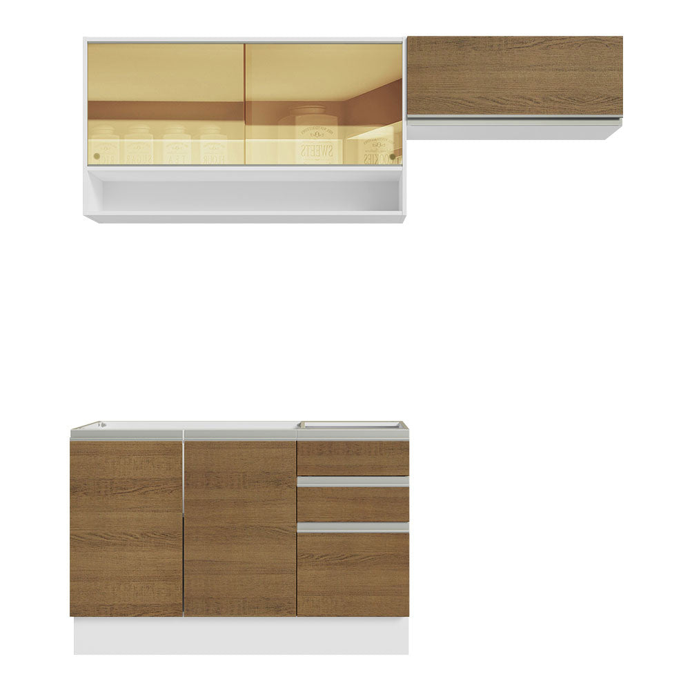 Cocina Integral Glamy 2.00 Metros Blanco/Marrón 08