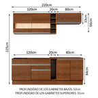 Cocina Integral Parma 2.20 Metros Marrón 02