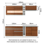 Cocina Integral Parma 2.20 Metros Blanco/Marrón 02