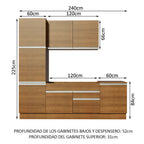 Cocina Integral Bari 2.40 Metros Marrón