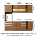 Cocina Integral Lazio 2.40 Metros Marrón