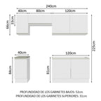 Cocina Integral Glamy 2.40 Metros Blanco 10