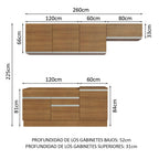 Cocina Integral Glamy 2.60 Metros Marrón 03