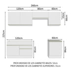 Cocina Integral Glamy 2.60 Metros Blanco 04