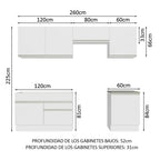 Cocina Integral Glamy 2.60 Metros Blanco 05