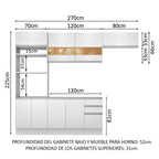 Cocina Integral Marselha 2.70 Metros Blanco