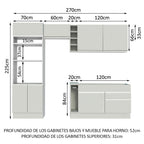 Cocina Integral Jade 2.70 Metros 09 Blanco