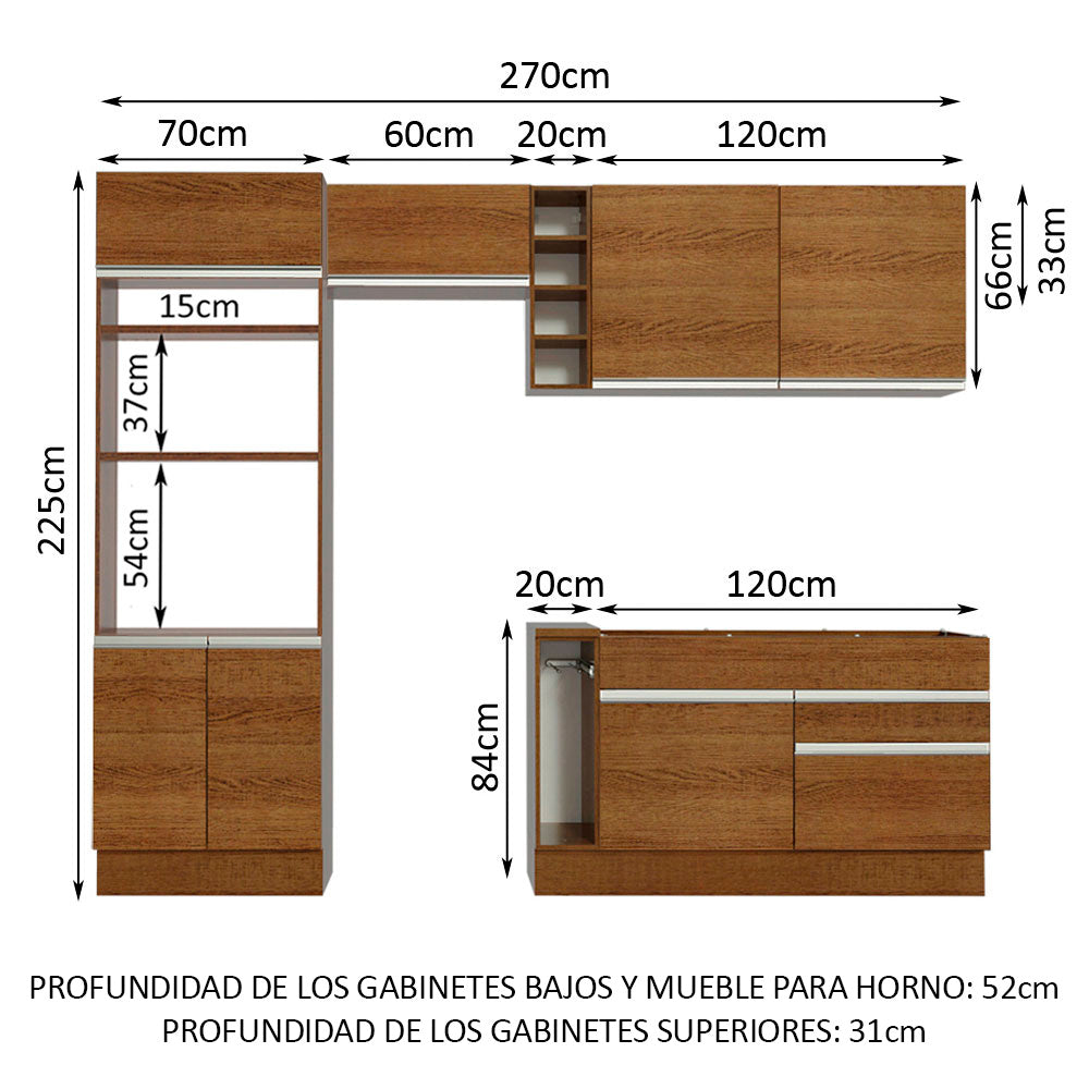 Cocina Integral Jade 2.70 Metros Marrón 09