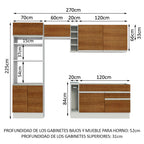 Cocina Integral Jade 2.70 Metros Blanco/Marrón 09