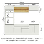 Cocina Integral Glamy 2.70 Metros Blanco 10