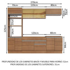 Cocina Integral Glamy 2.70 Metros Marrón 10