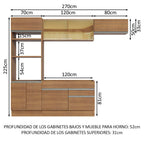 Cocina Integral Glamy 2.70 Metros Marrón 11