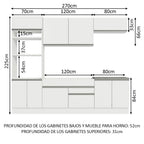 Cocina Integral Glamy 2.70 Metros Blanco 13