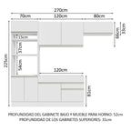 Cocina Integral Glamy 2.70 Metros Blanco 15