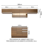 Cocina Integral Marina 2.80 Metros Marrón