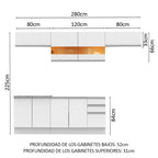 Cocina Integral Mariana 2.80 Metros Blanco