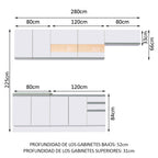Cocina Integral Marcela 2.80 Metros Blanco
