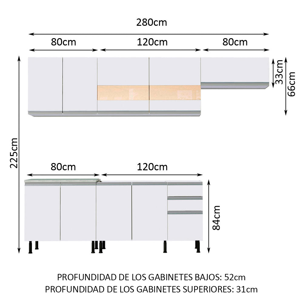 Cocina Integral Marcela 2.80 Metros SR