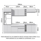 Cocina Integral Vicenza 2.90 m con Encimera Blanco 12