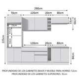 Cocina Integral Vicenza 2.90 m con Encimera 12