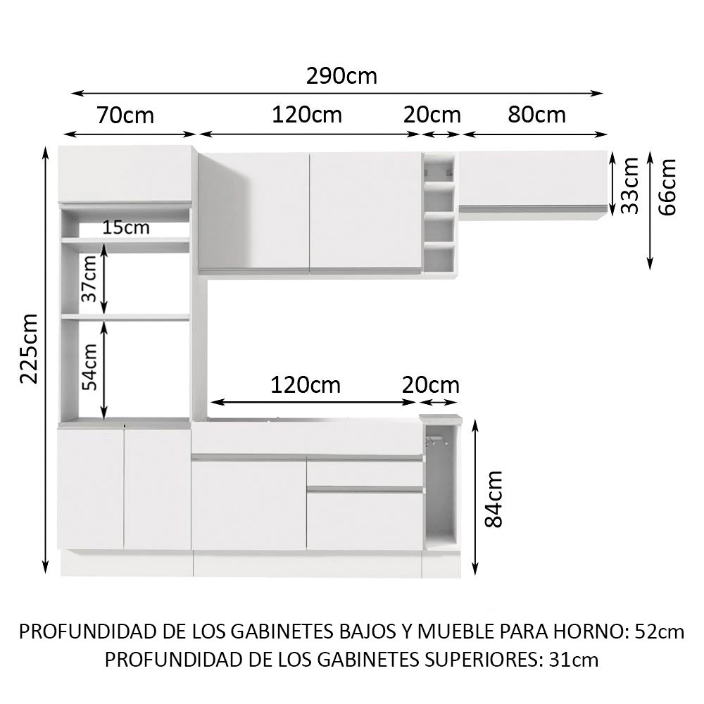 Cocina Integral Safira 2.90 Metros Blanco 04