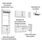 Cocina Integral Safira 2.90 m con Encimera 14 Blanco