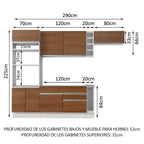 Cocina Integral Safira 2.90 Metros Blanco/Marrón 04