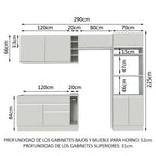 Cocina Integral Cristal 2.90 Metros Blanco 10