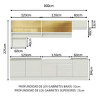 Cocina Integral Verona 3.00 Metros Blanco