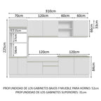 Cocina Integral Glamy 3.10 Metros Blanco 02