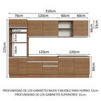 Cocina Integral Glamy 3.10 Metros Marrón 02