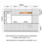 Cocina Integral Olimpia 3.30 Metros Blanco