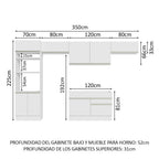 Cocina Integral Glamy 3.50 Metros Blanco