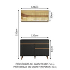 Cocina Integral Reims 1.20 m con Encimera Negro/Marrón 01
