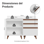 Kit 2 Muebles de Cocina Bajos Reims 1.30 m con Encimera