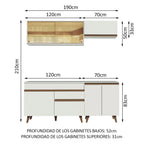 Cocina Integral Reims 1.90 m con Encimera Blanco 01
