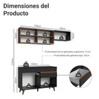 Cocina Integral Reims 1.90 m con Encimera Negro/Marrón 05