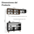 Cocina Integral Reims 1.90 m con Encimera Negro/Marrón 09