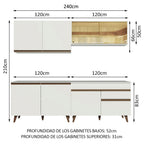 Cocina Integral Reims 2.40 m con Encimera Blanco 01