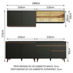 Cocina Integral Reims 2.40 m con Encimera Negro 01