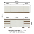 Cocina Integral Reims 2.40 m con Encimera Blanco 02
