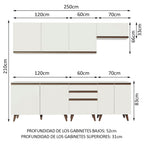 Cocina Integral Reims 2.50 m con Encimera Blanco 01