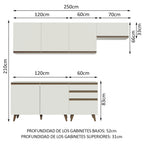 Cocina Integral Reims 2.50 m con Encimera Blanco 02