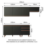 Cocina Integral Reims 2.50 m con Encimera Negro 02
