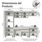 Cocina Integral Reims 2.60 m con Encimera Blanco 02