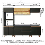 Cocina Integral Reims 2.60 m con Encimera Negro 02