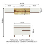 Cocina Integral Reims 2.60 m con Encimera Blanco 03